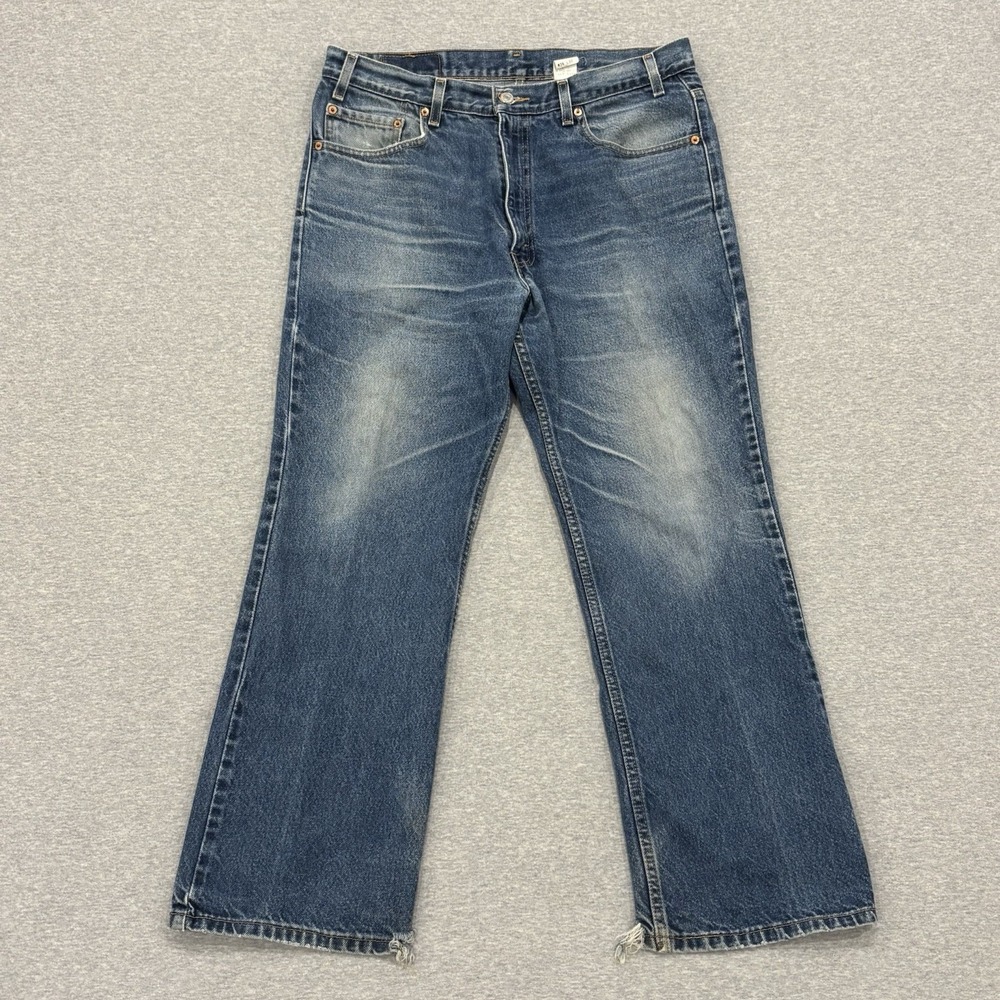 Vintage Y2K Levi's 517 Bootcut Jeans Men's Size 36x30 Blue Medium Wash 00s FLAWS